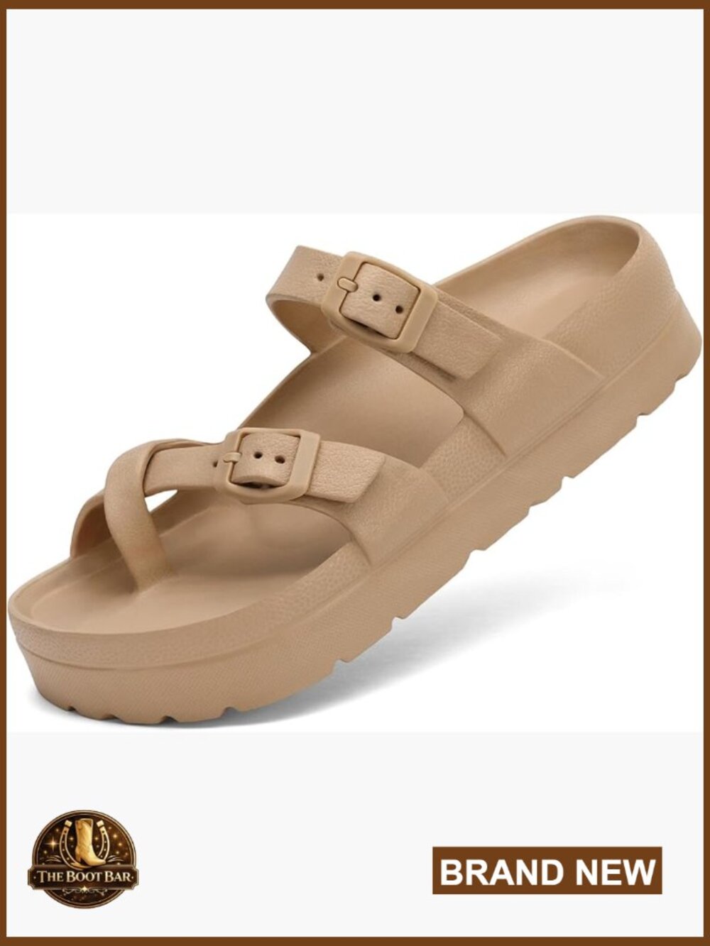 Arch Support Platform Sandals Thick Sole Slides Adjustable Buckle Comfort